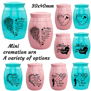 Guci Kremasi Mini Berukir Pola Hati untuk Abu Jenazah Hewan Peliharaan Manusia, Wadah Abu Jenazah dari Baja Anti Karat, Kenang-kenangan Pemakaman 30*40mm - Product Image 6