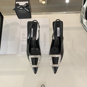 Escarpins à talon aiguille pour femme 2023, bout carré, talon haut, boucle carrée, élégants, pour soirée, mules plates, chaussures de mariée - Product Image 5