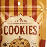Sachets personnalisés imprimés pour biscuits, 250g, 500g, 1kg, avec fermeture éclair refermable, doublure en aluminium, barrière anti-humidité pour marques alimentaires