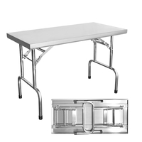 Mesa de Trabajo Plegable de Acero Inoxidable, Mesa de Preparación Portátil y Resistente para Cocina Comercial, Restaurante, Catering, Venta al Por Mayor OEM
