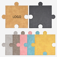 CAJTS Sublimation Puzzle Coaster Blanks Pu Leather Craft Drink Mat Résistant à la chaleur Imperméable pour logo personnalisé Home Kitchen Decor