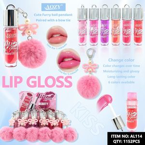 Llavero de Peluche con Forma de Gatito, Brillo Labial que Cambia de Color con la Temperatura, Hidratante, con Cabezal de Brocha Grande, Nuevo Estilo - Product Image 2