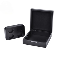 Boîte de rangement pour capsules de café en bois noir mat avec logo personnalisé, couvercle à charnière, étui de présentation pour dosettes Nespresso, emballage cadeau