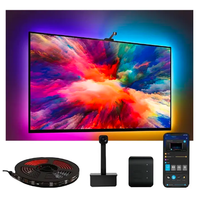 Bandes lumineuses LED intelligentes pour téléviseur avec caméra, synchronisation musicale Tuya, application Google Alexa, Wi-Fi, immersion lumineuse, 55 à 65 pouces