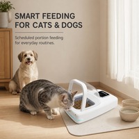 Distributeur automatique intelligent pour animaux de compagnie avec puce, pour chats et chiens, écran LCD, capacité 1,5 L, distribution programmée quantitative d'aliments secs/humides, ABS et silicone