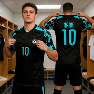 Maglia <span class=keywords><strong>da</strong></span> Calcio Personalizzata con Scollo a V, Top <span class=keywords><strong>da</strong></span> Allenamento per Uomo, Nome <span class=keywords><strong>e</strong></span> Numero Personalizzati, Logo Stampato in Sublimazione - Product Image 5