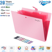 Classeur A4/Lettre Durable Multi-Pocket Snap Button File Folders Organizer Expandable Basic Office Stationery PP Binder Custom A5 Book