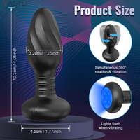 Vibrateur anal rotatif à lumière colorée contrôlé par application, jouet sexuel pour femme adulte, masturbateur, plug anal, jouets pour adultes, vente chaude