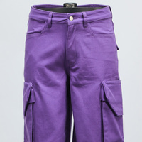 Pantalon cargo large personnalisé et coloré, en tissu sergé robuste de qualité supérieure, avec design multi-poches, style streetwear Y2K