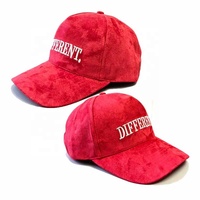 Gorras de Béisbol Personalizadas con Visera Curva de 5 Paneles, de Gamuza Roja, Estilo Vintage, Lisas, de Satén, para Hombre, Bordadas, con Cierre a Presión