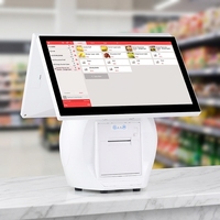 Sistema POS Táctil Personalizable con Configuración Completa, Pantalla Dual, Todo en Uno, Caja Registradora con Impresora y Escáner de Código de Barras para Hotel
