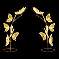 Arc de papillon lumineux support de fleurs décoration de fond de mariage suspendu fer Art Festival arc guirlandes lumineuses LED moderne