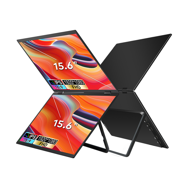 ODM/OEM Dual-Screen Portable 15.6 Inch Monitor for PS5 for Xbox One Nintendo Switch Plug-and-Play Laptop PC for Gaming