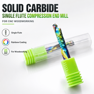 Fresa espiral de carburo de un solo filo con revestimiento DLC de 25 grados para router CNC, cortador de alta velocidad OEM ODM - Product Image 1