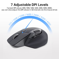 Souris sans fil multi-appareils Rapoo MT760, trois modes, 11 boutons programmables, 4K DPI, rétroéclairage LED pour jeux, ergonomique, rechargeable