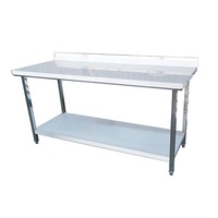 Table de travail modulaire extensible robuste en acier inoxydable 201/304 de Chine, ensemble de table de cuisine et de salle à manger rectangulaire, réchaud de buffet