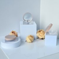 Mini palette de fards à paupières carrée avec base transparente, couvercle rond et miroir, 5,4 g, logo personnalisé, palette de fards à paupières vide, emballage de maquillage