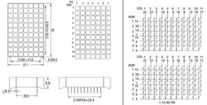 Светодиодный матричный дисплей высокой яркости 4.<span class=keywords><strong>2</strong></span>*4.5мм, квадратный, 11*7 точек, Houkem-14117-BSR, штабелируемый - Product Image 4