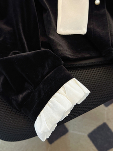 Boutique all'ingrosso 2025 primavera nuova alla moda <span class=keywords><strong>camicia</strong></span> da <span class=keywords><strong>donna</strong></span> a manica lunga <span class=keywords><strong>in</strong></span> <span class=keywords><strong>velluto</strong></span> oro di pizzo francese - Product Image 5