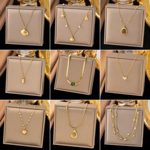 Collar de explosiones 1 Cadena de eslabones chapada en oro de acero inoxidable Diseño de mariposa de moda Joyería de aniversario de gama alta de moda de lujo - Product Image 4