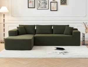 Ensemble de canapé-lit carré moderne de luxe en mousse compressée respirante, capitonné et rembourré pour salon - Product Image 4