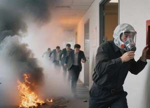 Filter dewasa masker penyelamatan diri, Respirator sertifikat CE untuk keluar api - Product Image 4