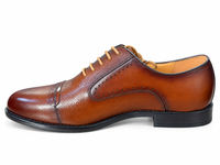 Chaussures habillées Oxford pour hommes en cuir véritable à lacets, grain de galet, style Brogue, semelle en caoutchouc, pour le bureau