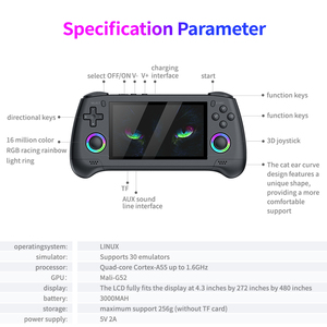 เครื่องเล่นเกมพกพา M30 หน้าจอ IPS จอยสติ๊กคู่ ไฟ RGB ขนาด 4.3 นิ้ว รองรับ 30 อีมูเลเตอร์ เครื่องเล่นเกมพกพาแบบ PSP เล่นเกมย้อนยุค - Product Image 4