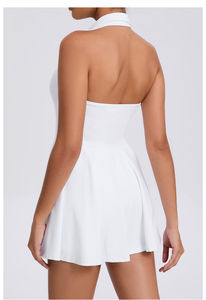Gaun Tenis Berkualitas Tinggi Model Polo Halter Tanpa Punggung, Trendi untuk Gym, Yoga, Jogging, Olahraga Luar Ruangan, Tenis, Golf, Pakaian Olahraga Satu Potong - Product Image 4