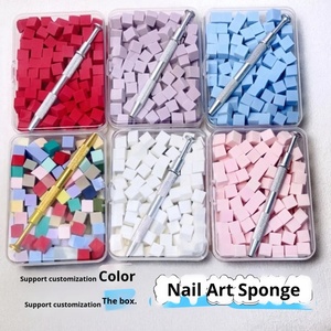 100 éponges carrées double face dégradées pour nail art, bloc tampon pour application de vernis gel, kit de manucure portable - Product Image 3