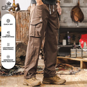 사용자 정의 남자의 조거 카고 바지 뜨거운 디자인 탄성 플러스 사이즈 캐주얼 중간 허리 바지 느슨한 핏 멀티 포켓 헐렁한 바지 - Product Image 1