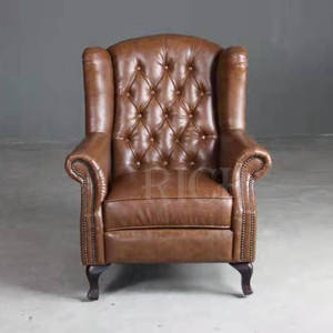 Cánh Tay Đóng Đinh Pu Da Chesterfield Cao Cánh Trở Lại Tuyên Bố Ghế Màu Xanh Lá Cây Cổ Điển Da Nút Tufted Sofa Tay Ghế - Product Image 4