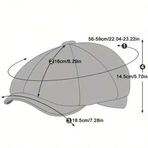 Berretto Vintage da Uomo con Visiera, Grigio Scuro, Classico per Tutte le Stagioni, Stile Newsboy - Product Image 5