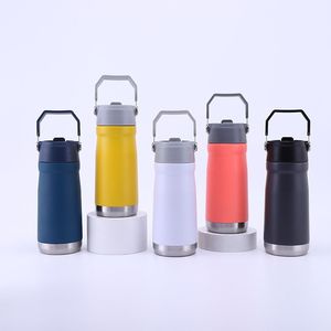 Bouteille d'eau isotherme portable en acier inoxydable à double paroi sous vide, forme de <span class=keywords><strong>gourde</strong></span>, pour le sport, avec poignée et couvercle à paille, garde les boissons chaudes et froides - Product Image 6