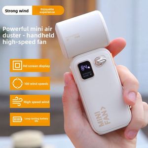 Ventilador de Mano de Alta Velocidad, Portátil, con Pantalla Digital, Batería Recargable de 3600 mAh, Mini Ventilador Potente - Product Image 2