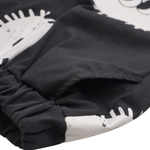 Ensembles de vêtements pour bébés garçons, style grunge, noir et <span class=keywords><strong>blanc</strong></span>, motif doodle, haut à imprimé grands yeux, <span class=keywords><strong>bermuda</strong></span>, streetwear pour enfants, tenue décontractée pour petit garçon - Product Image 4