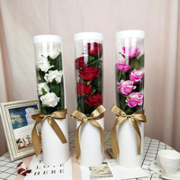 Caja de Regalo de Rosas con Impresión Personalizada Premium, Tubo de Papel Largo y Redondo de Lujo para el Día de San Valentín o Bodas