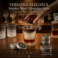Kit de fumage pour cocktails SHUNSTONE avec torche, infuseur à whisky, coffret en bois, ensemble de fumage pour bourbon, Old Fashioned, cadeaux d'entreprise