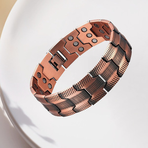 <b>Copper</b> Magnetic <b>Bracelet</b> For Men Geometric Cross Design Adjustable Gift Jewelry - Product Image 3