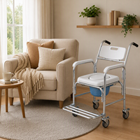 Chaise de bain mobile réglable en hauteur, dossier antidérapant, revêtement poudré, capacité de 200 lb, équipement de sécurité pour personnes âgées et femmes enceintes