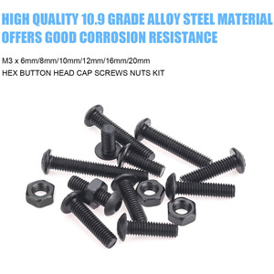 M3 Hex Button Head Cap Screws Nuts Kit 360pcs Grade 10.9 Alloy Steel With Hex Key <b>Tool</b> <b>Set</b> - Product Image 4