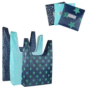 Vietnam Factory Promotion Nylon Reusable Ecological Folding Pocket Shopping Bag