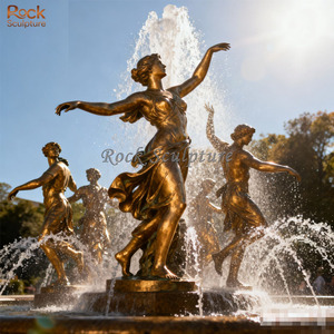 Vendita calda a grandezza naturale in bronzo <span class=keywords><strong>felice</strong></span> personaggio giocoso statua fontana decorazione del paesaggio dell'acqua - Product Image 1