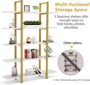 Étagère à livres multifonctionnelle en bois à 5 niveaux, nouvelle bibliothèque design <span class=keywords><strong>2022</strong></span> - Product Image 5