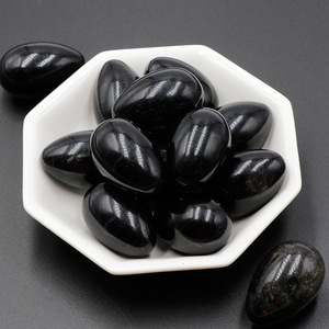 도매용 노란색 옥 광택 석영 크리스탈 자갈 달걀 모양 장식용 돌 - Product Image 3