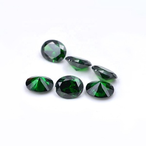 Pedras de aniversário zircônia cúbica, soltas, verde esmeralda, oval, corte, pedra de zircônia, venda imperdível - Product Image 2