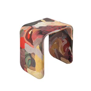 Mesa de Centro de Fibra de Vidrio Personalizada, Moderna, Artística, Pintada a Mano, con Colores Intensos, Mesa Exquisitamente Pintada para Dormitorio - Product Image 6