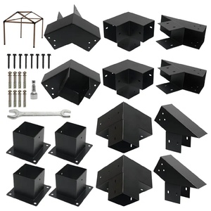 Conjunto de 8 Conectores de Acero Resistente para Vigas de Pérgola <span class=keywords><strong>con</strong></span> Todos los Tornillos y Pernos Necesarios para <span class=keywords><strong>Postes</strong></span> de 4x4 y Uniones de Vigas de 2x6 - Product Image 4