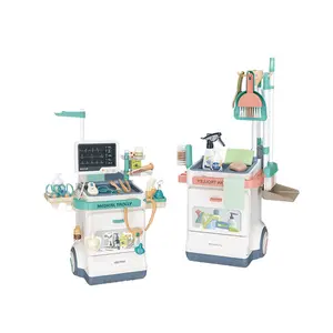 시뮬레이션 의료 장난감 세트 어린이 역할 놀이 의사 의료 장비 주입 놀이방 장난감 청소 및 쇼핑
