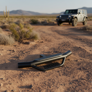 Protection de pare-chocs arrière pour remorque, type long, tube rond double couche, en acier, avec marchepied pour attelage de 2 pouces, universelle - Product Image 2